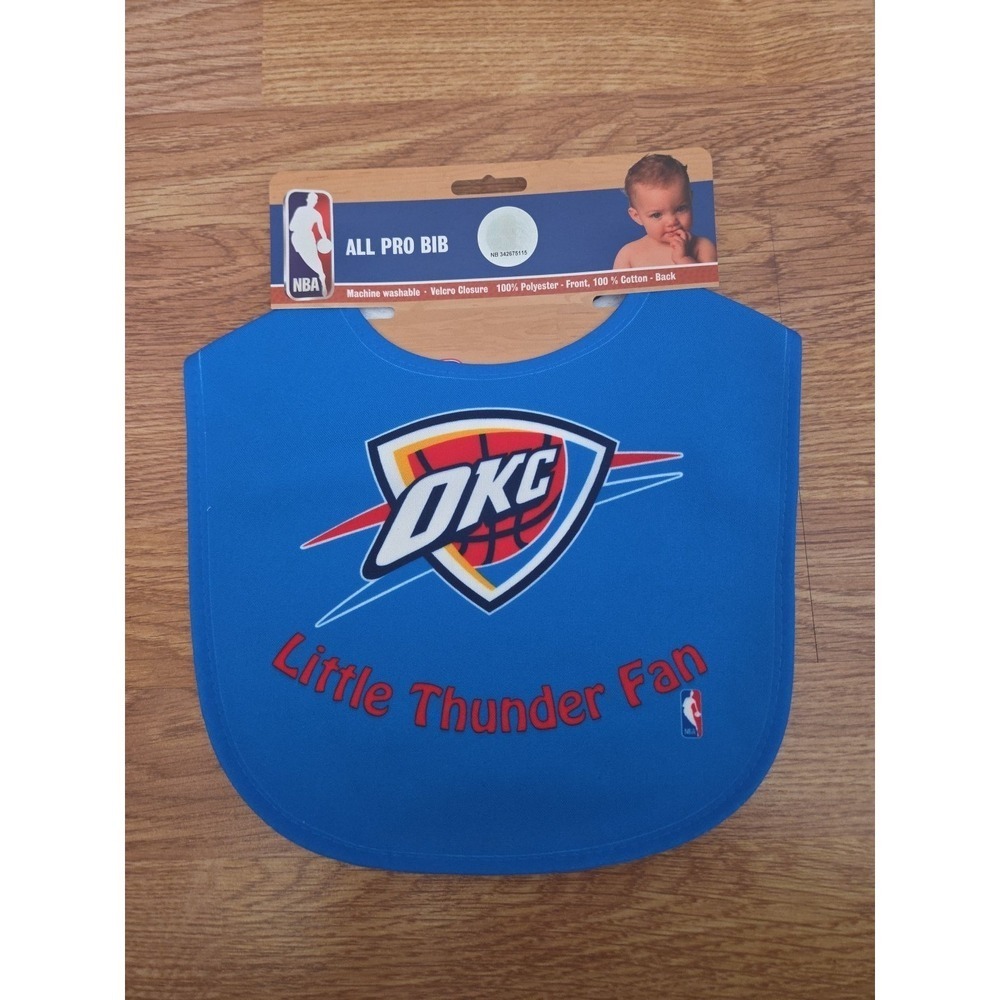 Oklahoma City Thunder Baby Bib OKC Newborn Thunder Basketball NEW Hook and Loop